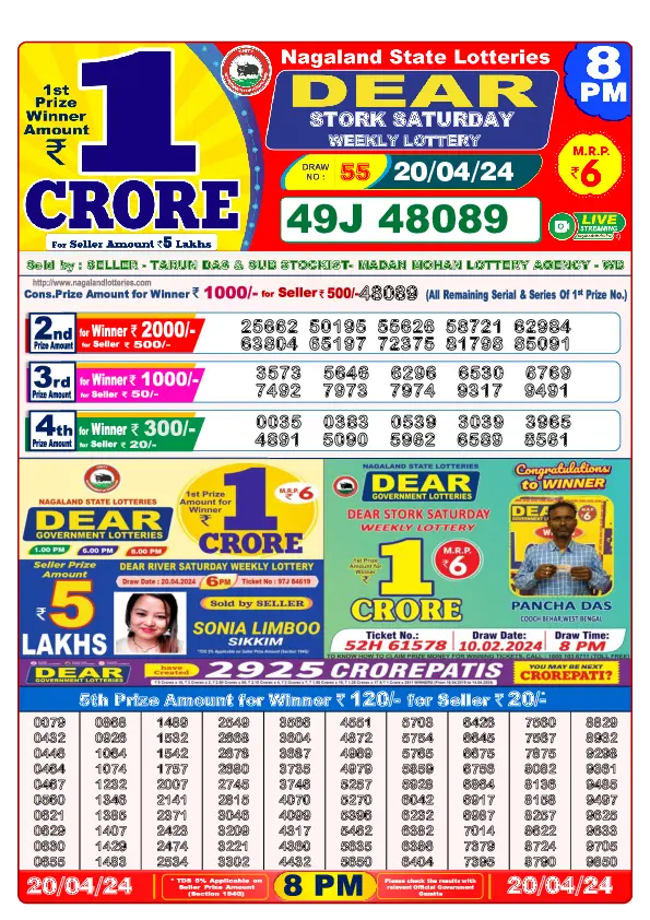 nagaland lottery result 8pm 30-Apr-2024